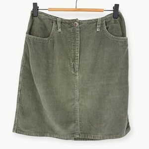 Vintage B Moss Corduroy A Line Mini Skirt Size 8 Sage Green 90s Cotton